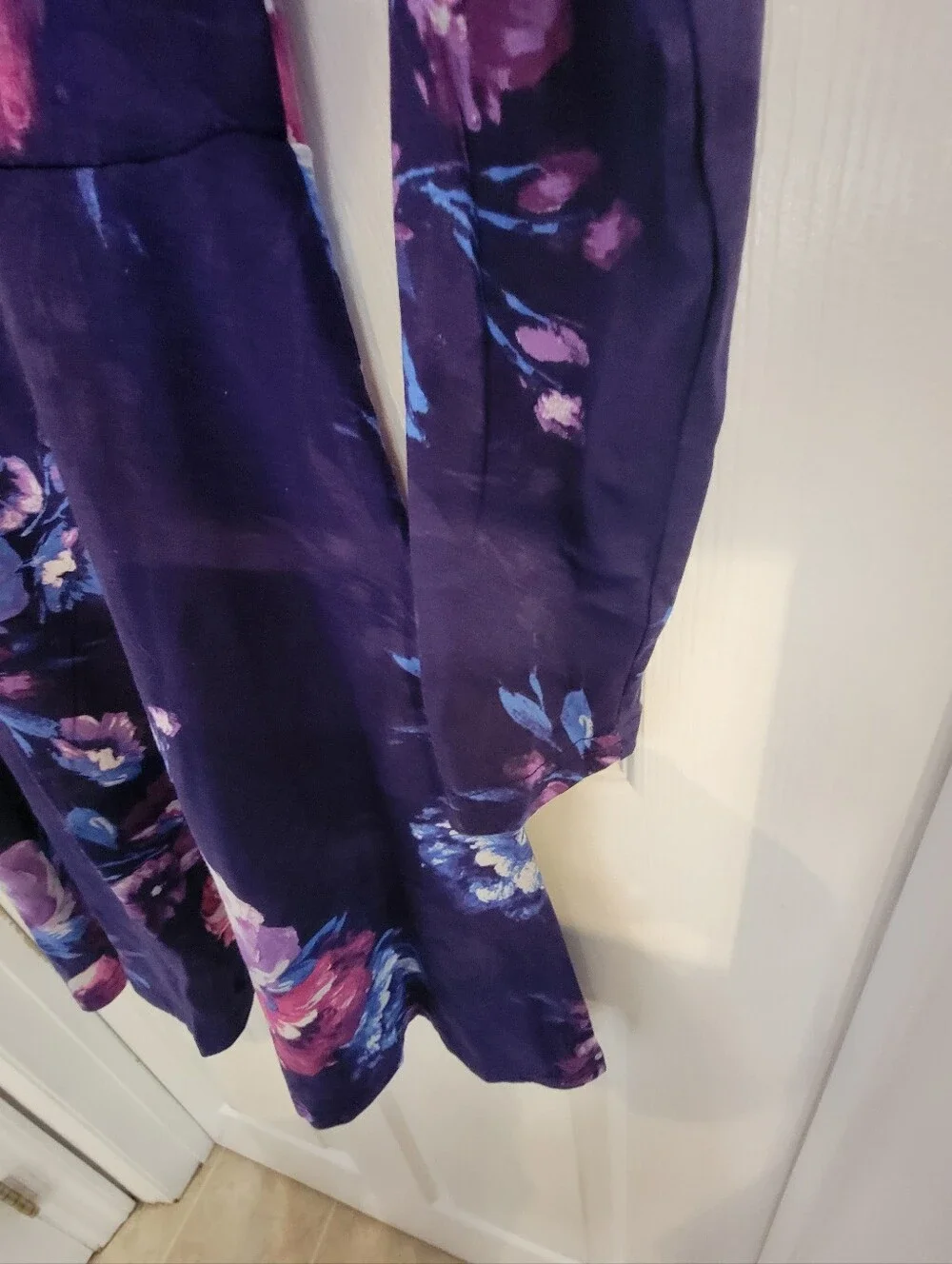 Children’s Place Girls 10/12 Purple Floral Long Sleeve Dress
